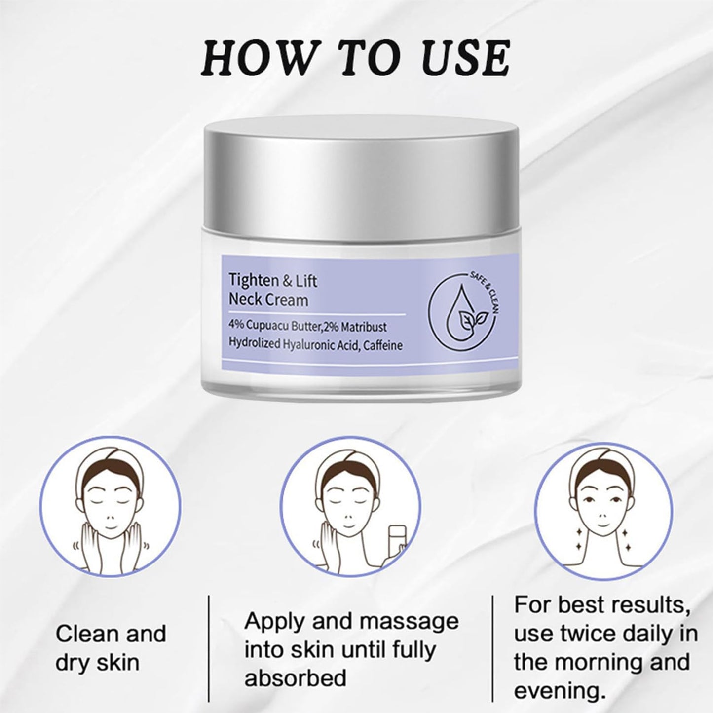 Tighten & Lift Firming Neck Cream, Neck Firming Cream - Best for Tightening Sagging Skin