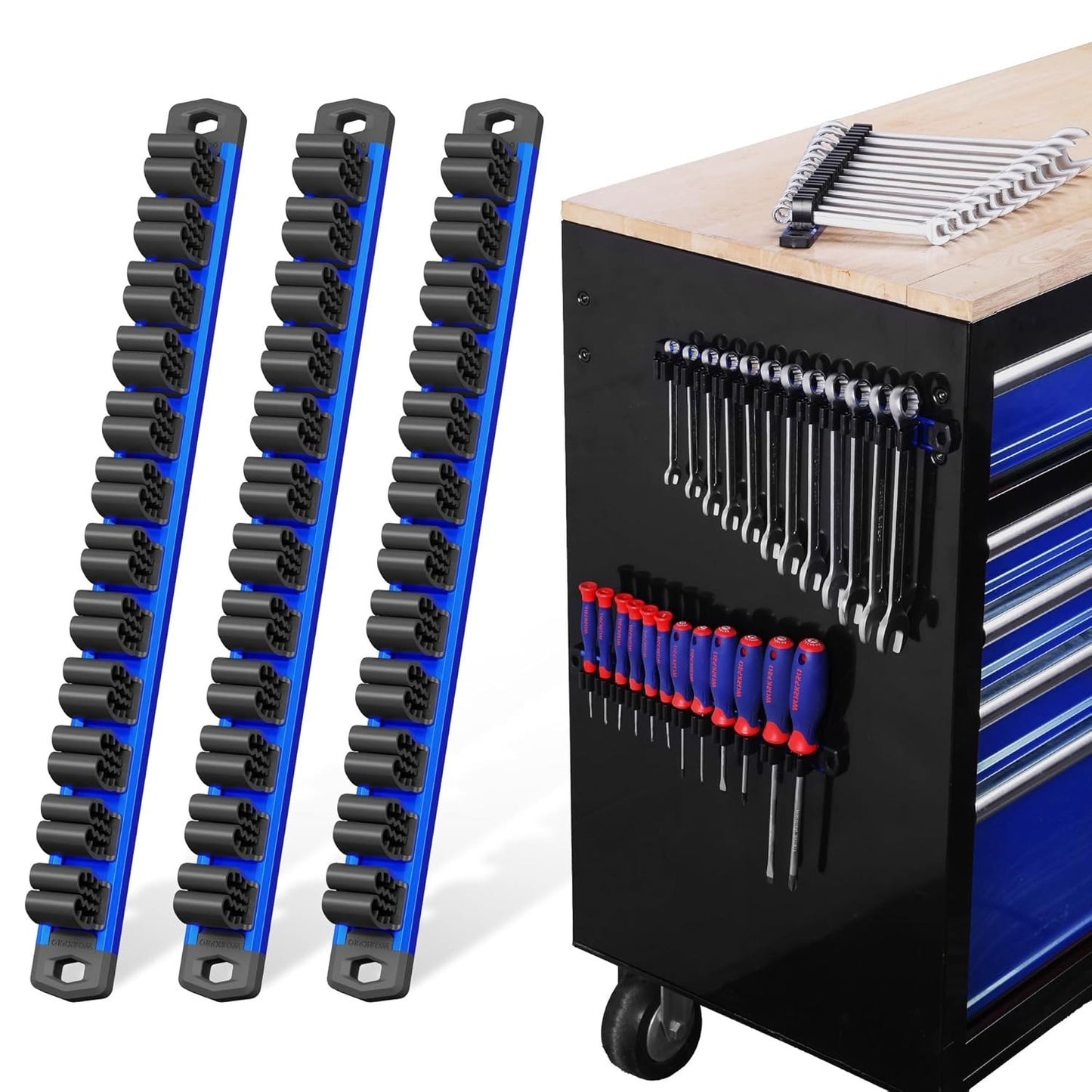 💖🔧 Magnetic Tool Organizer Rail (12 Slots)