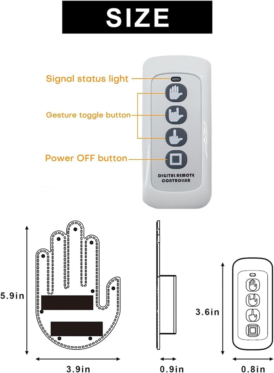 🔥HOT SALE 49% OFF🔥-Gesture Led Hand Sign, Hand Light for Car