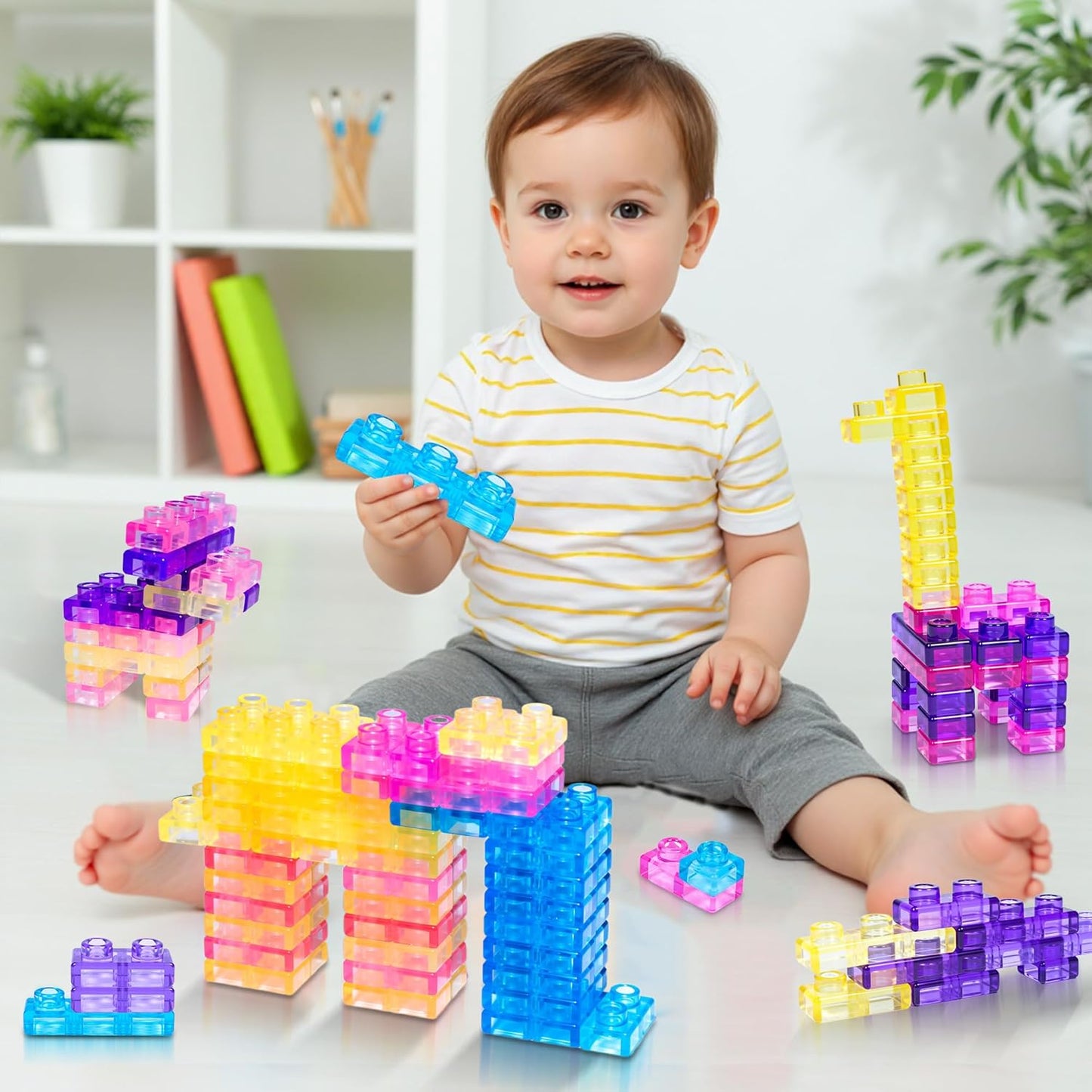 🔥Hot Sale 50% OFF🔥 40-Piece Toddler Soft Sensory Building Blocks — Children's Montessori Soft Rubber Stacking Toy Set