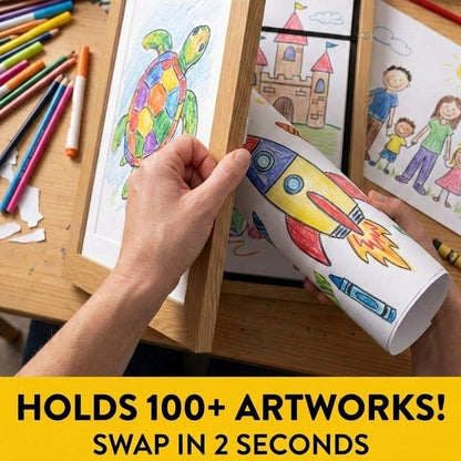 🎁Buy 2 Get 1 Free🎁Kids Art Frame, Front-Opening Art Gallery Display, Stores Up to 100+ Artworks