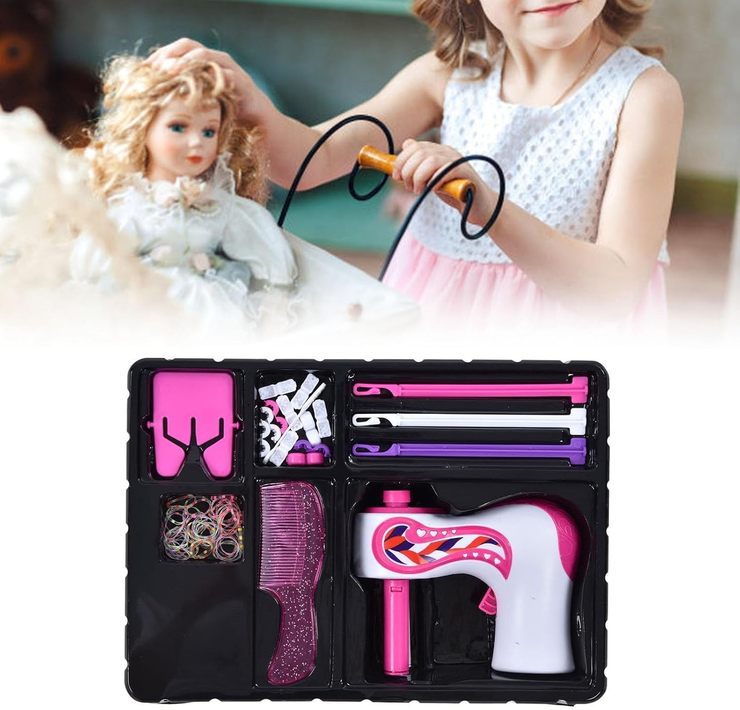 Electric Hair Braider Kit, Automatic Rotating Hair Twisting Machine for Kids DIY Styling Toy