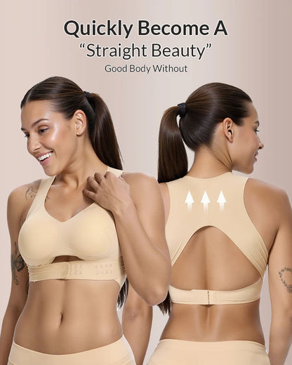 🏆Flash Sale#Front Closure Cross-Back Wireless Posture Bra