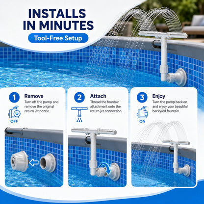 🌊 Dual-Spray Pool Waterfall Fountain