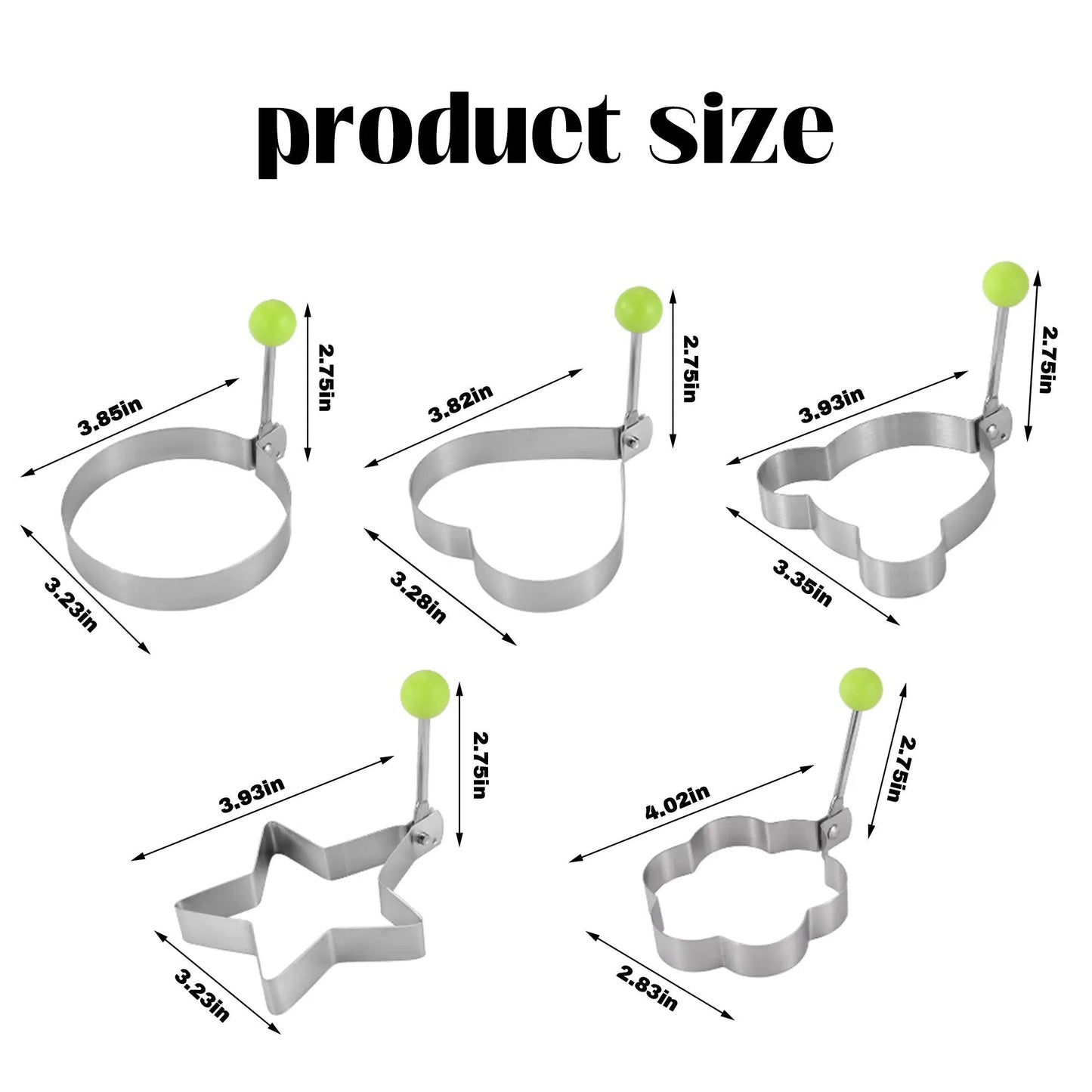 🔥Hot sale 49% off 🔥 5 Counts Set Fried Egg Rings Molds, Multifunctional Breakfast Tool