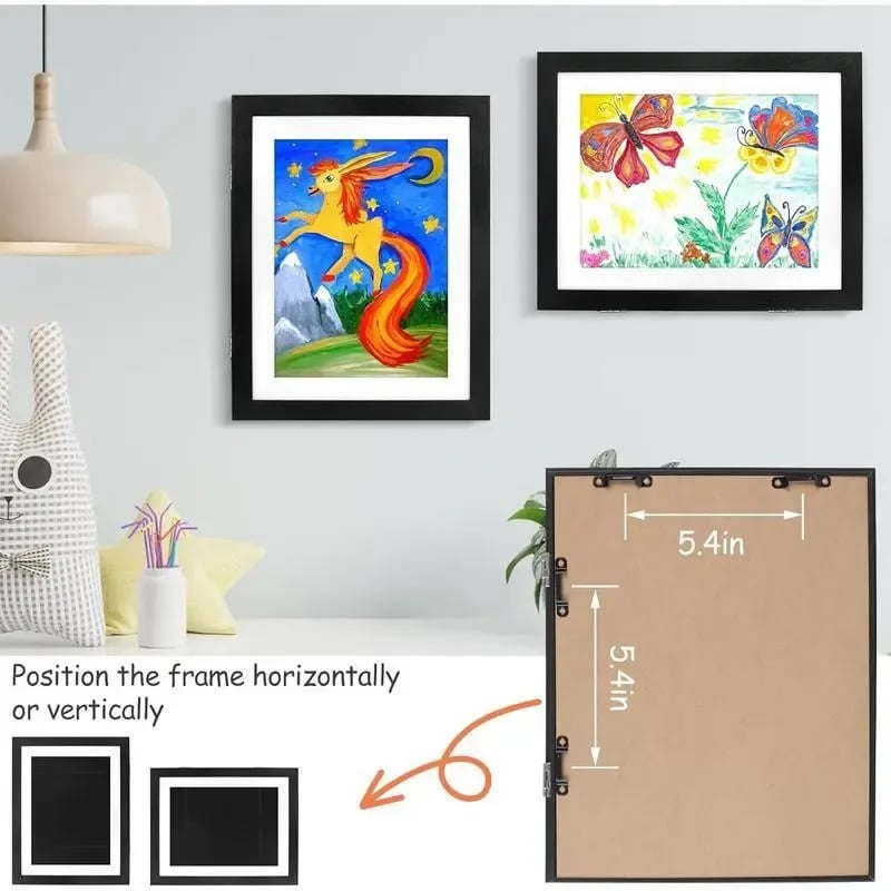 🎁Buy 2 Get 1 Free🎁Kids Art Frame, Front-Opening Art Gallery Display, Stores Up to 100+ Artworks