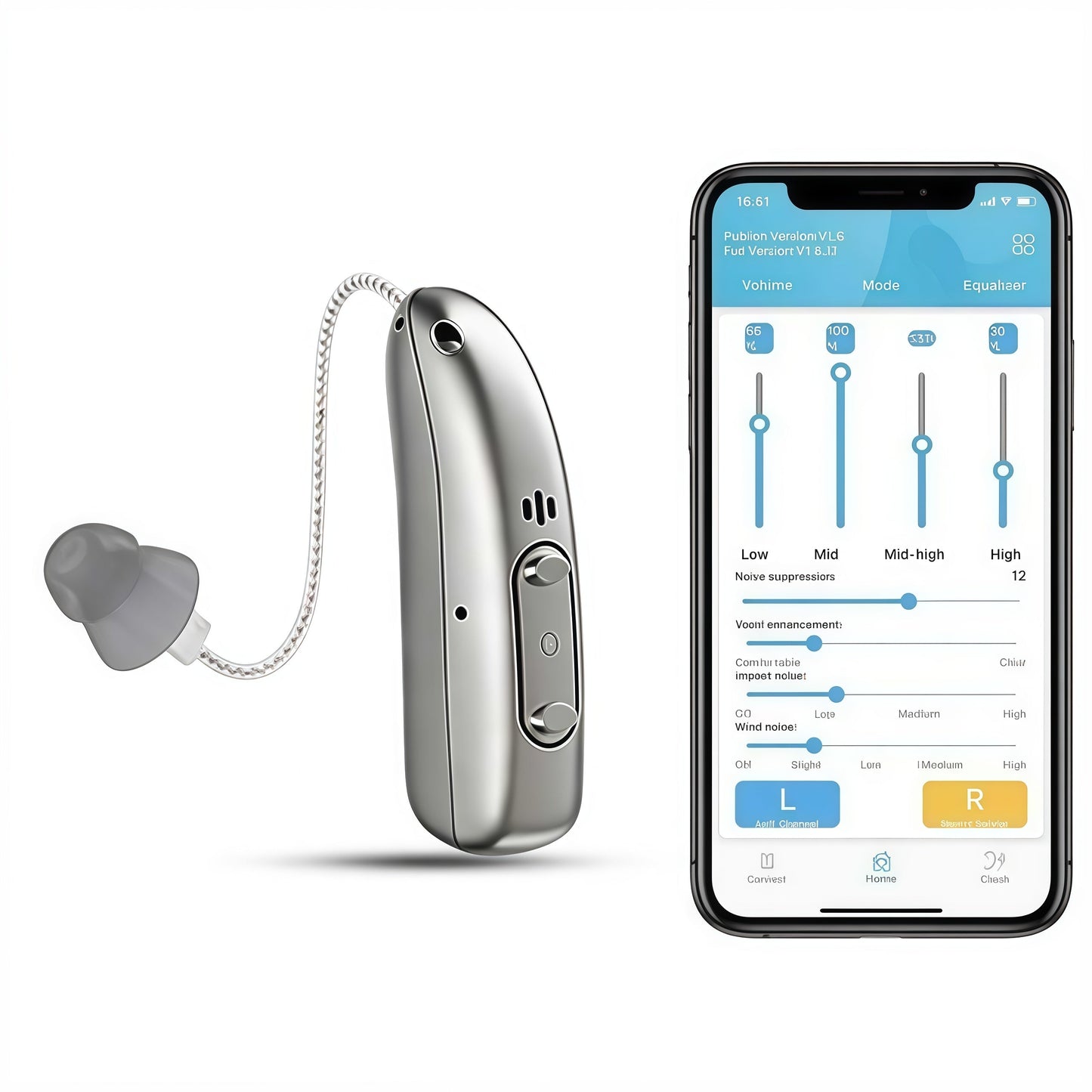 Smart Self-Fitting Bluetooth Hearing Aids (App Controlled)