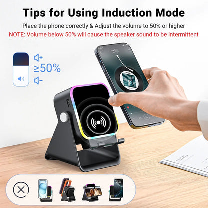 🔥HOT SALE 49% OFF 🔥 5-in-1 Wireless Speaker Phone Stand with Power Bank