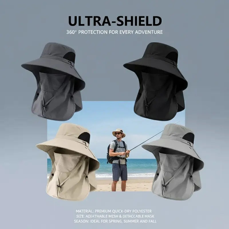 HOT SALE 50% OFF🔥 Fisherman's Hat Detachable Outdoor Sun-Protective Face Covering
