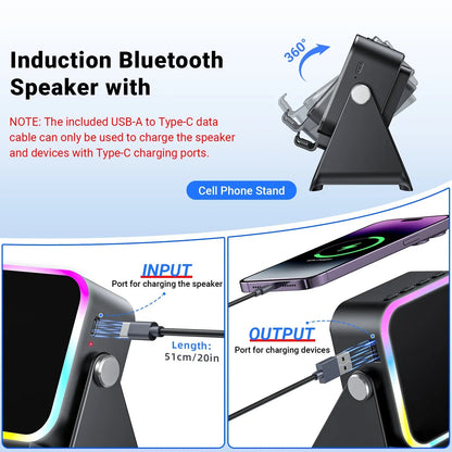 🔥HOT SALE 49% OFF 🔥 5-in-1 Wireless Speaker Phone Stand with Power Bank