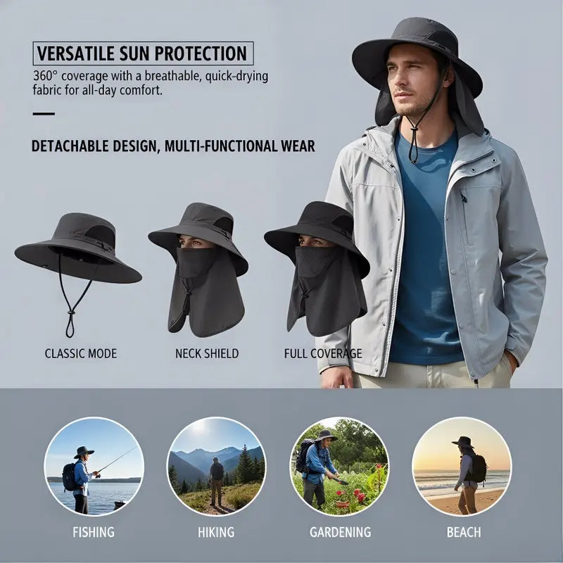 HOT SALE 50% OFF🔥 Fisherman's Hat Detachable Outdoor Sun-Protective Face Covering