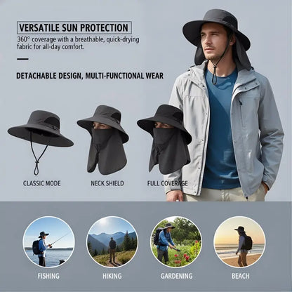 HOT SALE 50% OFF🔥 Fisherman's Hat Detachable Outdoor Sun-Protective Face Covering