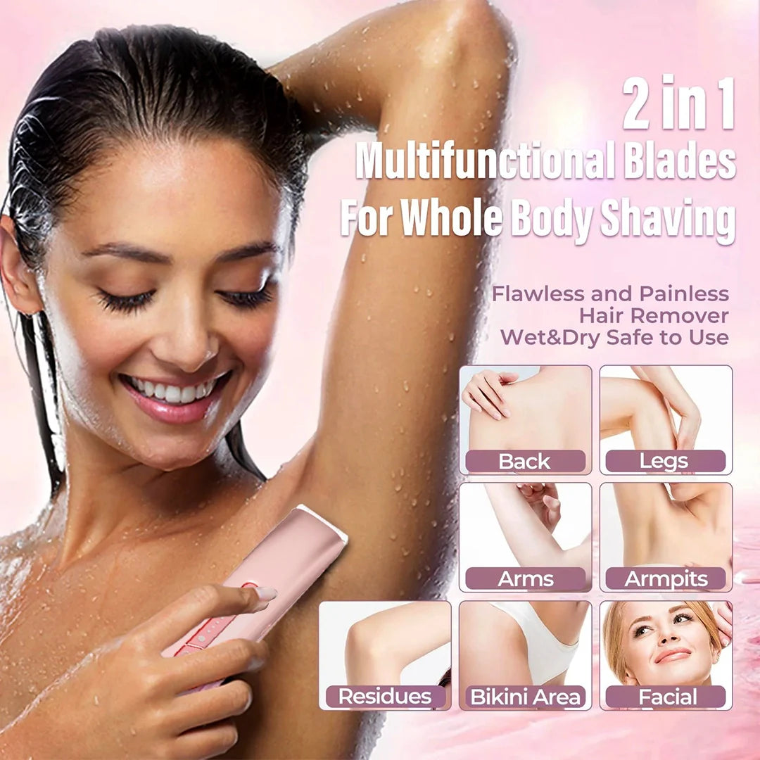 🔥Hot Sale 50% OFF🔥2-in-1 Painless Bikini Hair Trimmer