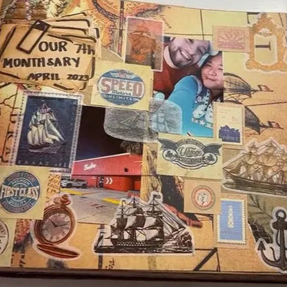 ❤️📚 Our Adventure Book Scrapbook 📸💕 - Retro Style Letter Cover, Perfect for Travel & Memories 💭