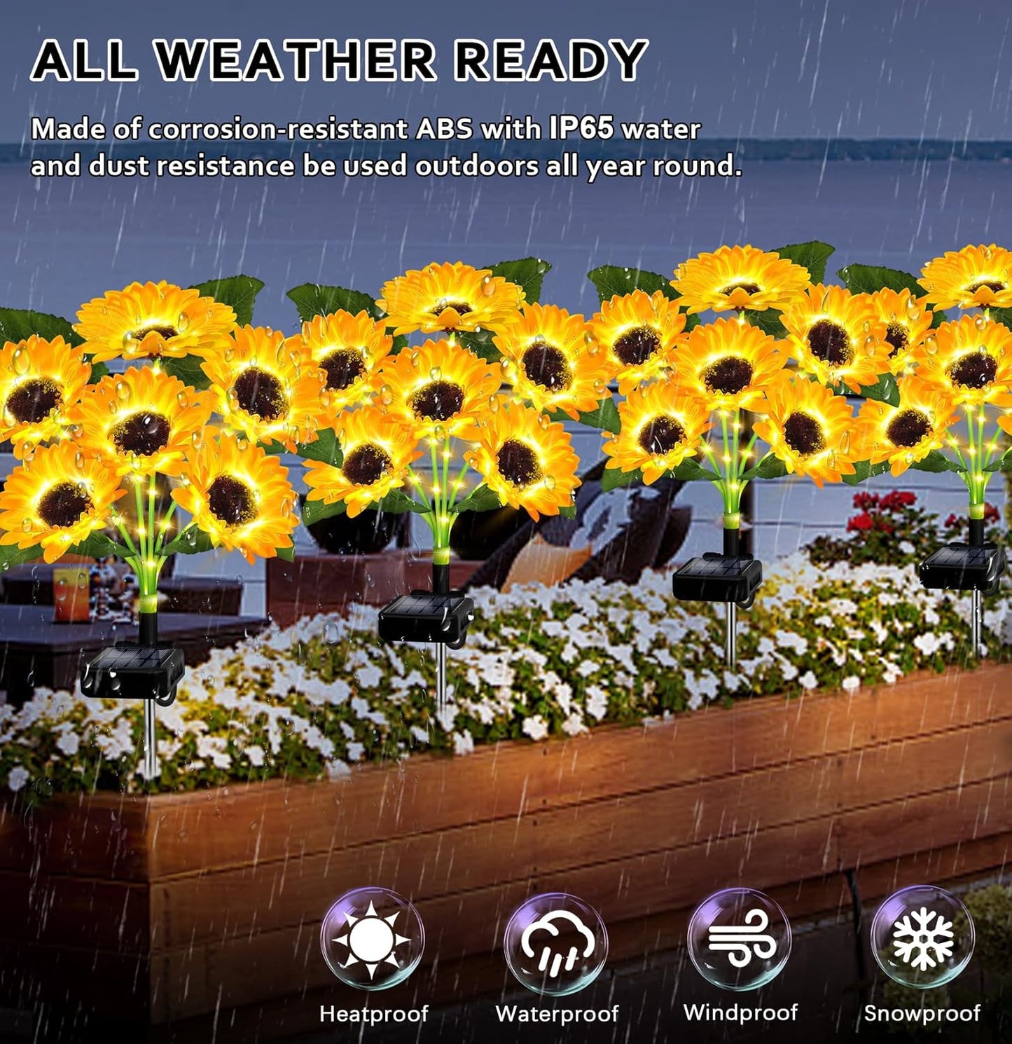 🏆Flash Sale#🔥Hot Sale 49% off🌟🌻 Solar Powered LED Sunflower Garden Lights Set