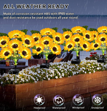 🏆Flash Sale#🔥Hot Sale 49% off🌟🌻 Solar Powered LED Sunflower Garden Lights Set