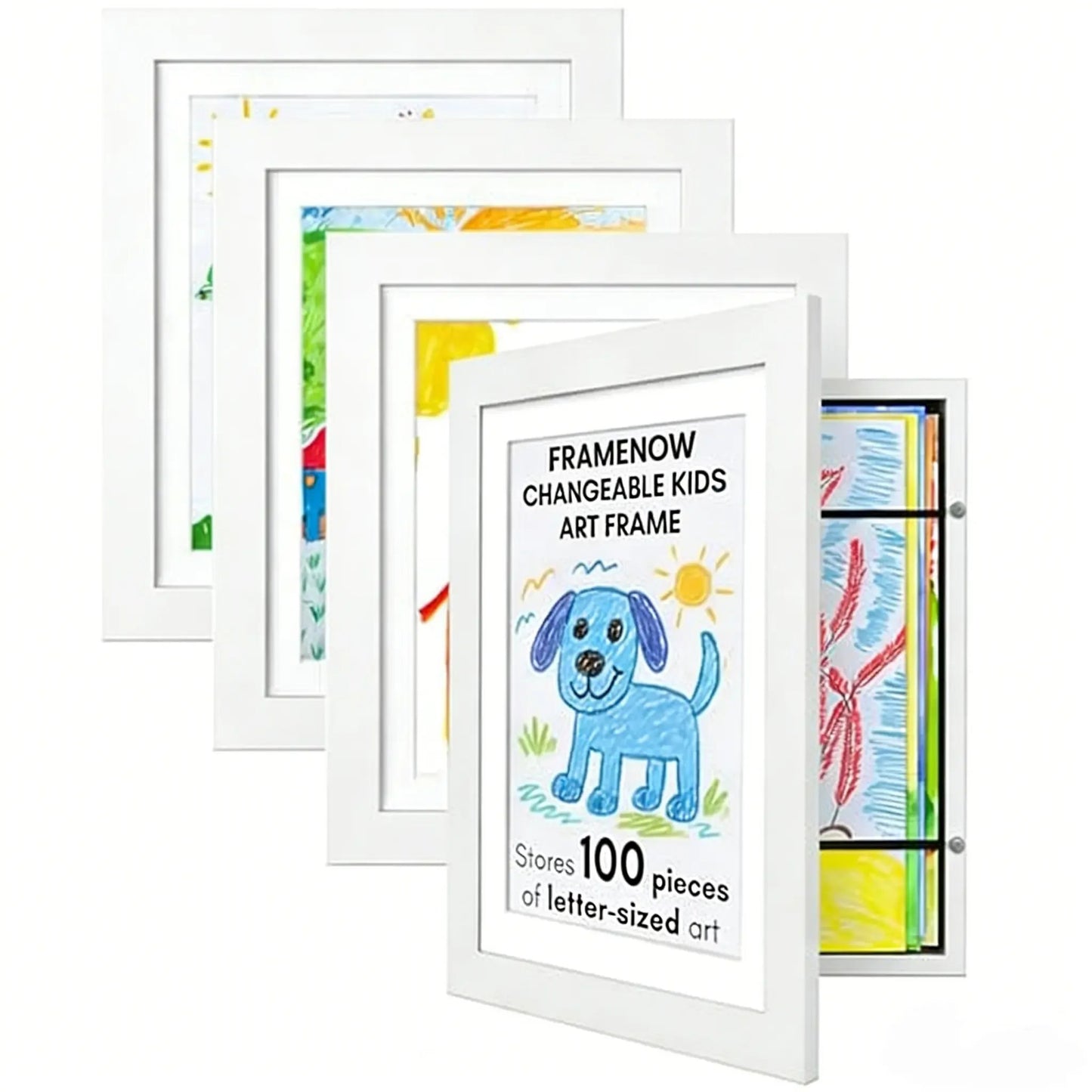 🎁Buy 2 Get 1 Free🎁Kids Art Frame, Front-Opening Art Gallery Display, Stores Up to 100+ Artworks