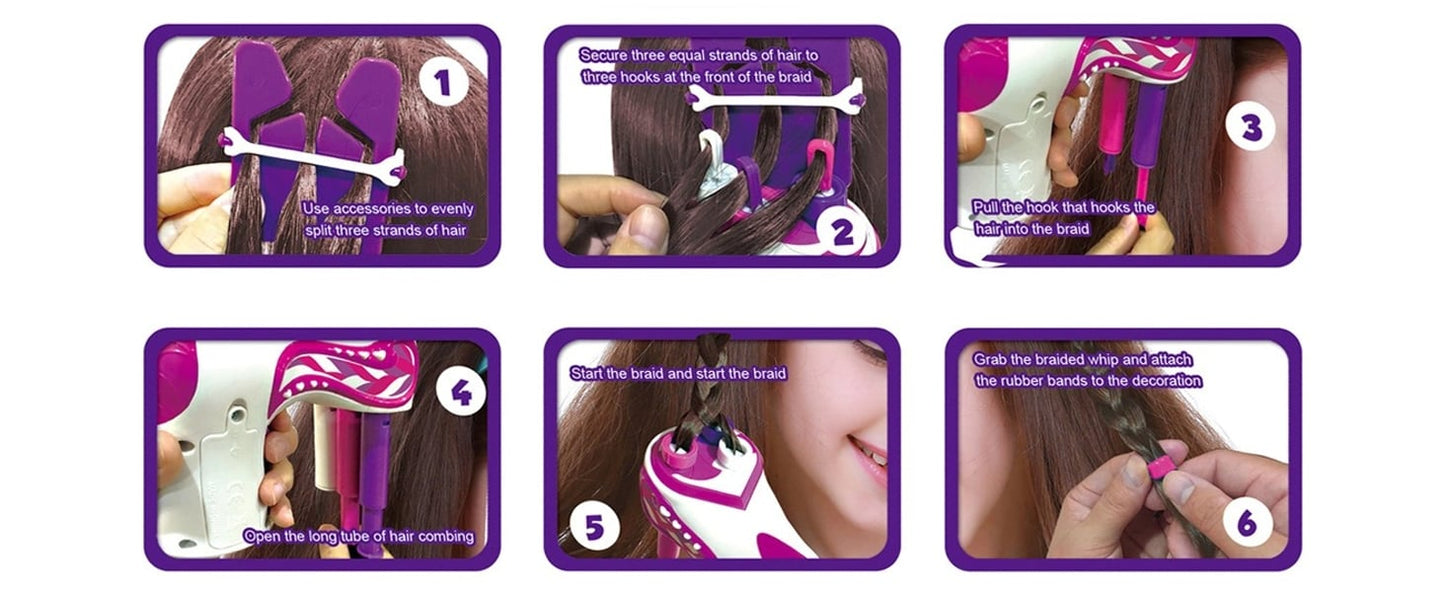 Electric Hair Braider Kit, Automatic Rotating Hair Twisting Machine for Kids DIY Styling Toy