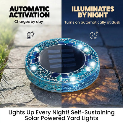 🏆Flash Sale✨Solar Outdoor Mosaic Disk Lights, Waterproof Decorative Pathway LED Light