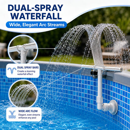 🌊 Dual-Spray Pool Waterfall Fountain