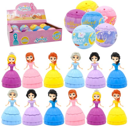 🥚12 PCS Princess Prefilled Easter Eggs | ✨Mix & Match Dress-Up Dolls – Easter Basket Stuffers & Egg Hunt Gifts👑
