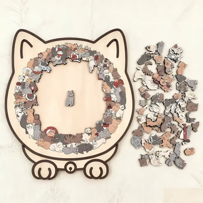 🔥Hot Sale 50% OFF🔥🐈135-piece wooden cat-shaped puzzle🐾