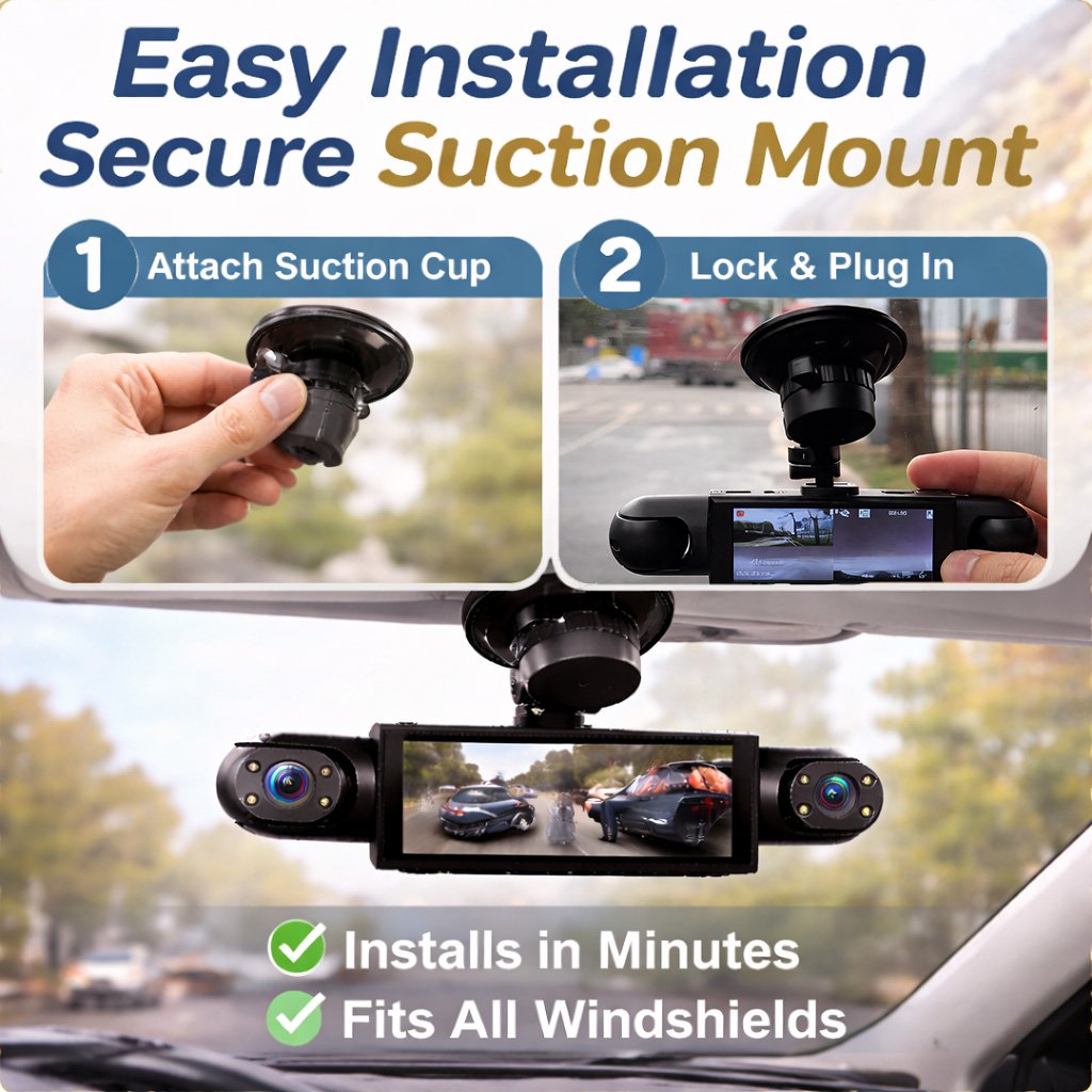 🔥Last Day 49% OFF🚗4-Channel 1080P Dash Camera with Night Vision