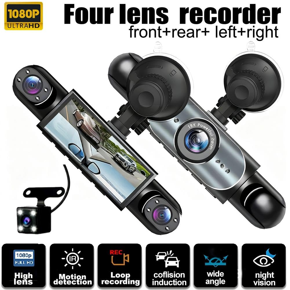 🔥Last Day 49% OFF🚗4-Channel 1080P Dash Camera with Night Vision