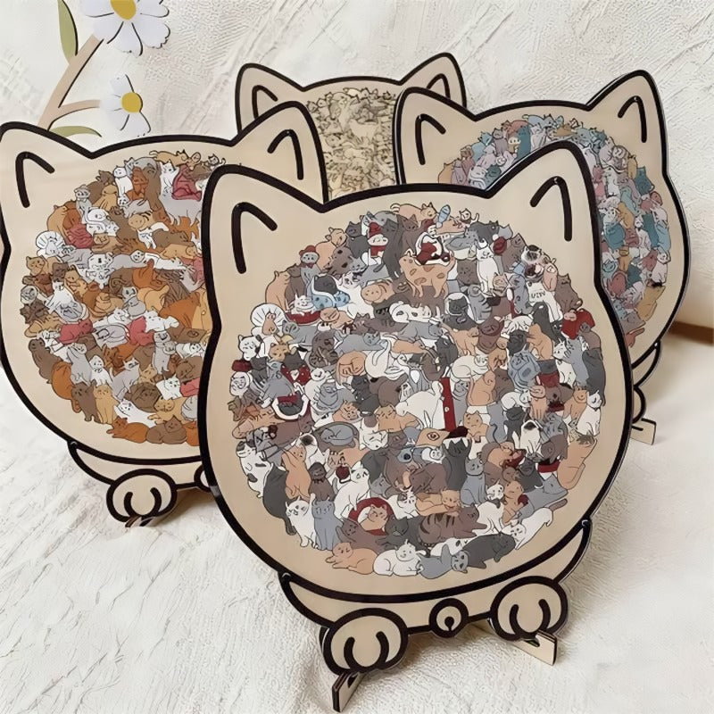 🔥Hot Sale 50% OFF🔥🐈135-piece wooden cat-shaped puzzle🐾