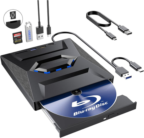 7-in-1 External USB DVD Drive & Blu-ray Player