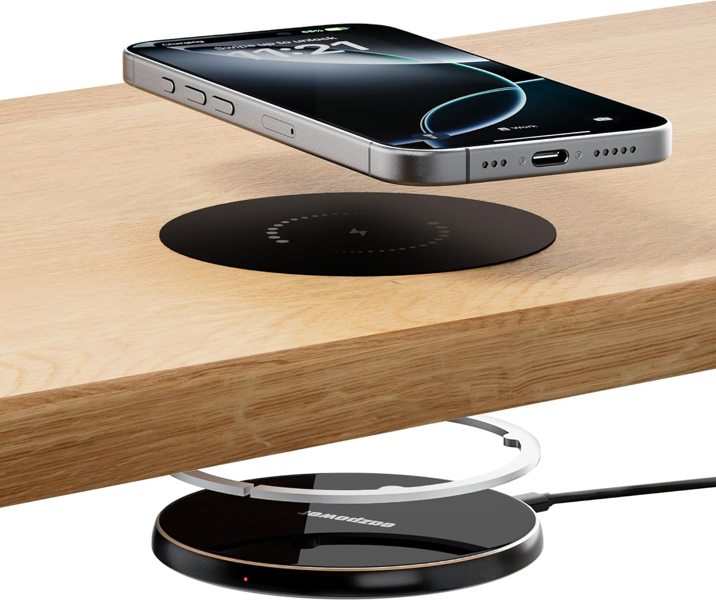Last Day 49% OFF🔥-Invisible Wireless Charger, 0-30mm Under Desk Wireless Charger
