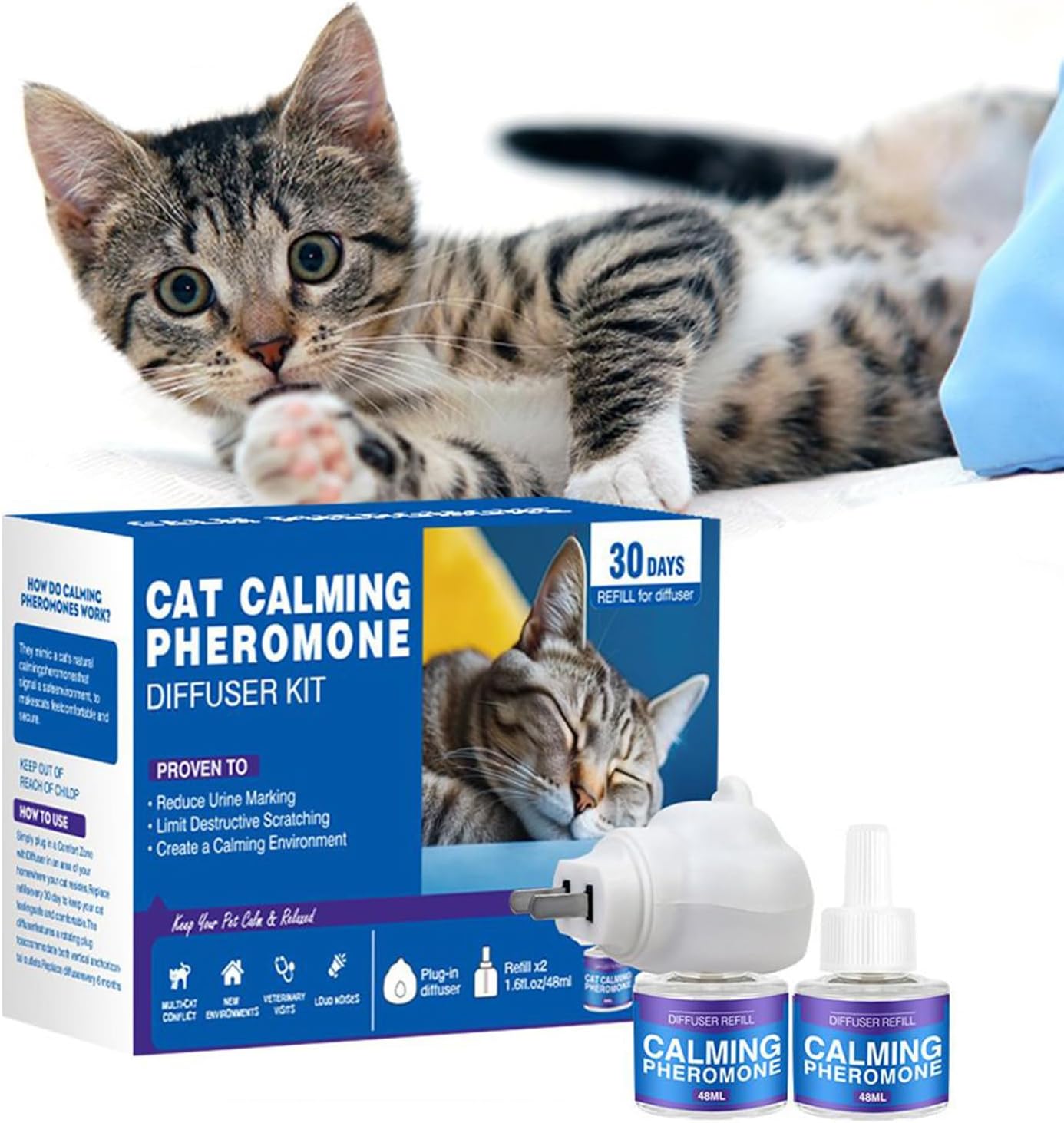 Calming Cat Pheromone Diffuser - Feline Pheromone Diffuser