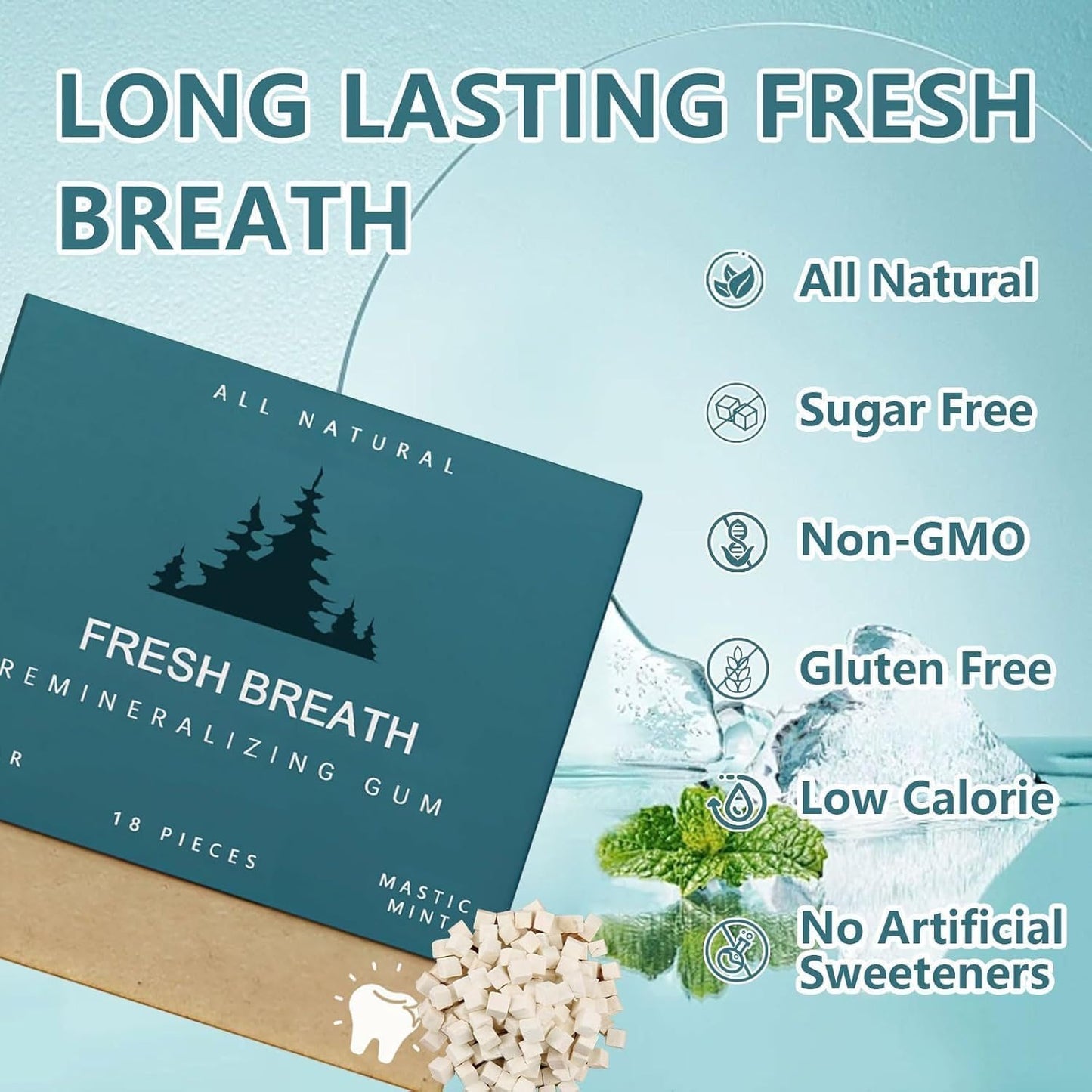 Hot Sale 50% OFF🔥 Organic MASTIC MINT remineralizing chewing gum with Nano-hydroxyapatite