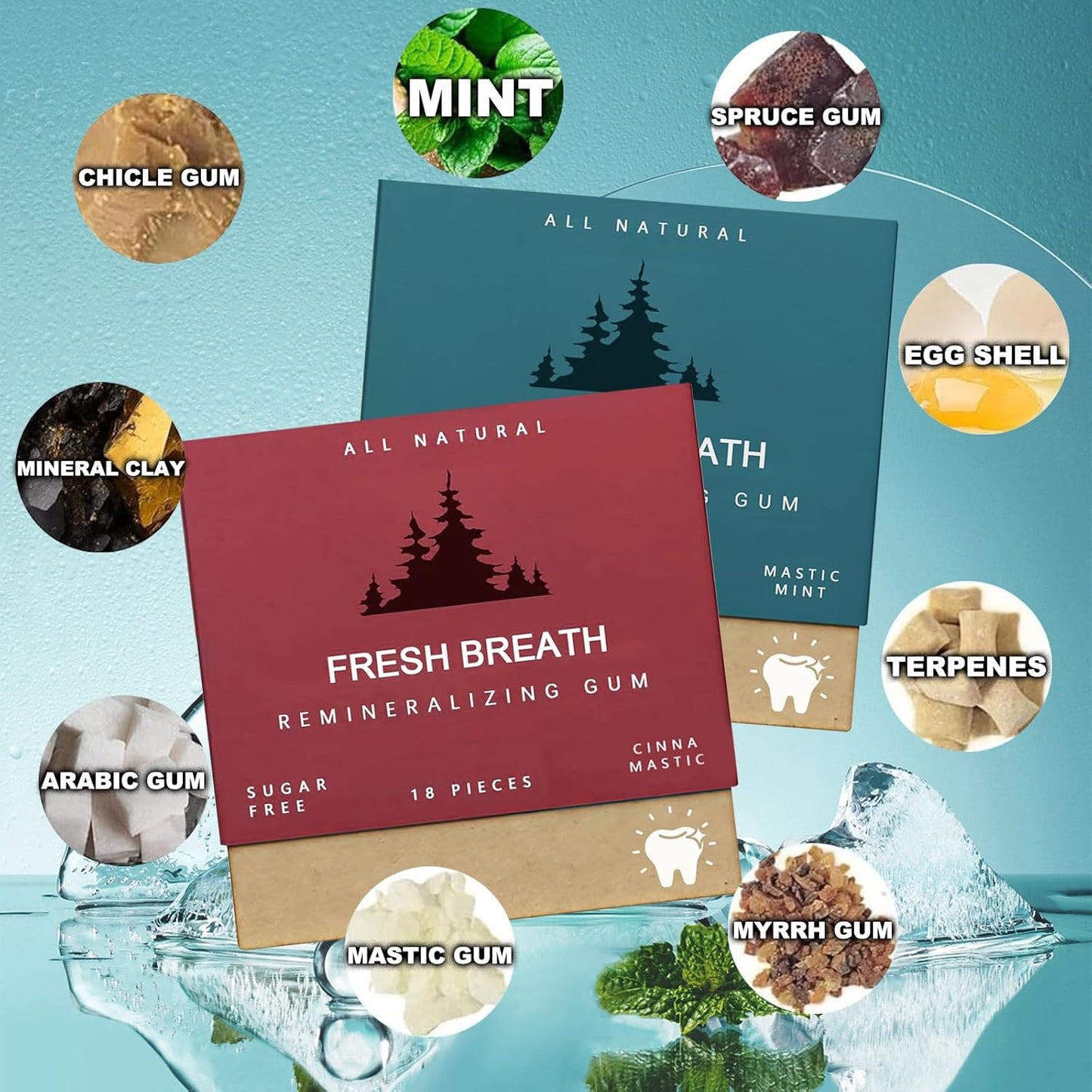 Hot Sale 50% OFF🔥 Organic MASTIC MINT remineralizing chewing gum with Nano-hydroxyapatite
