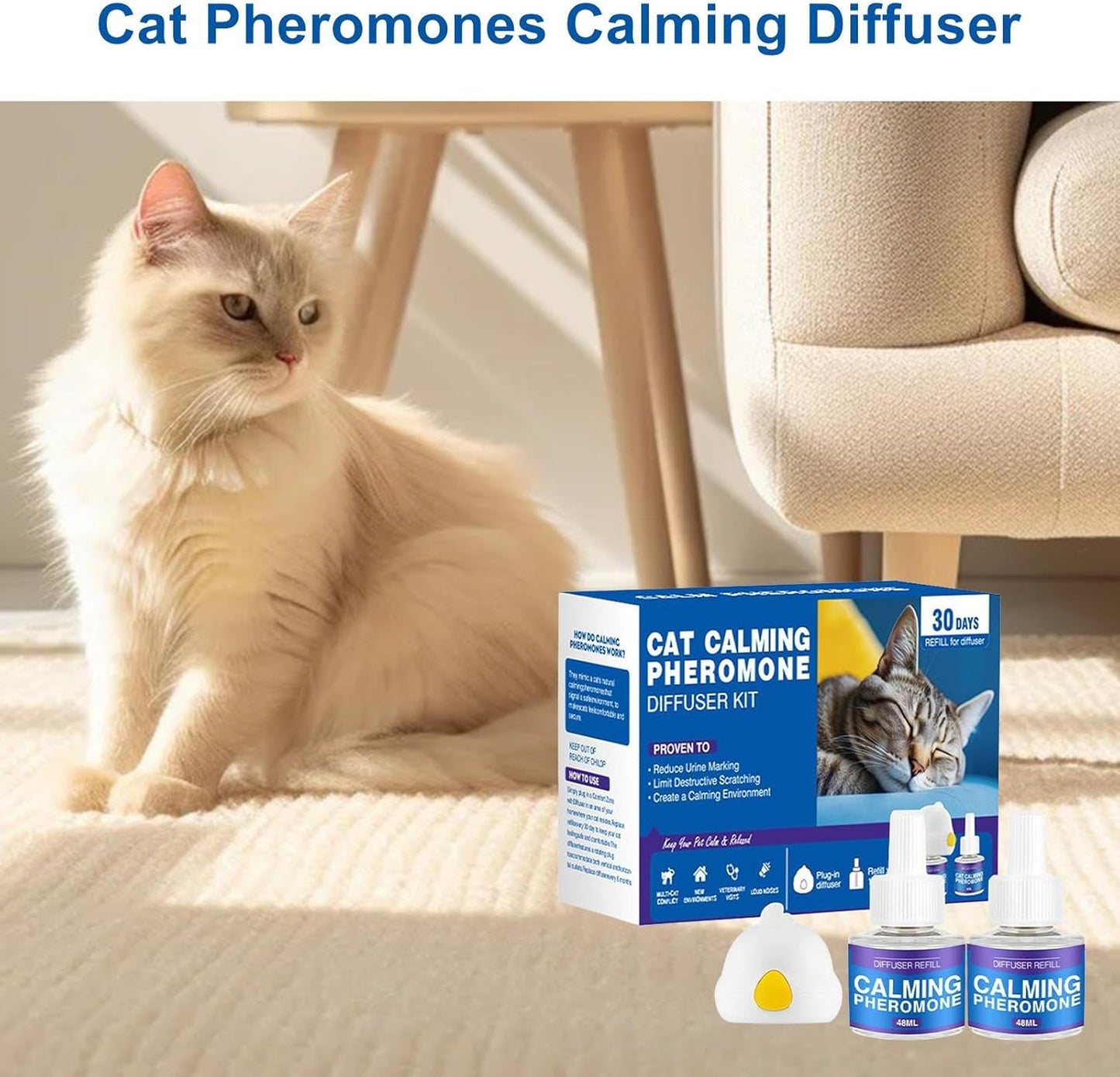 Calming Cat Pheromone Diffuser - Feline Pheromone Diffuser