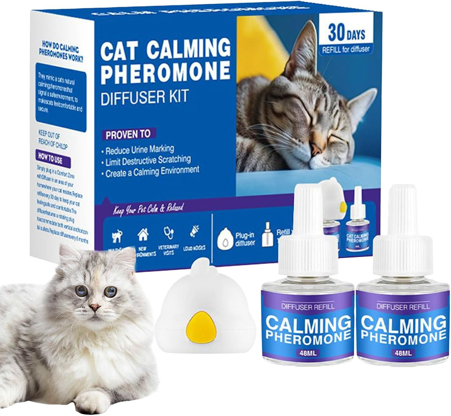 Calming Cat Pheromone Diffuser - Feline Pheromone Diffuser