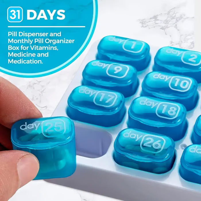 🔥Last Day Sale 60% OFF⏰💊📅 Daily 31-Day Pill Organizer Travel Case – 🔒📦