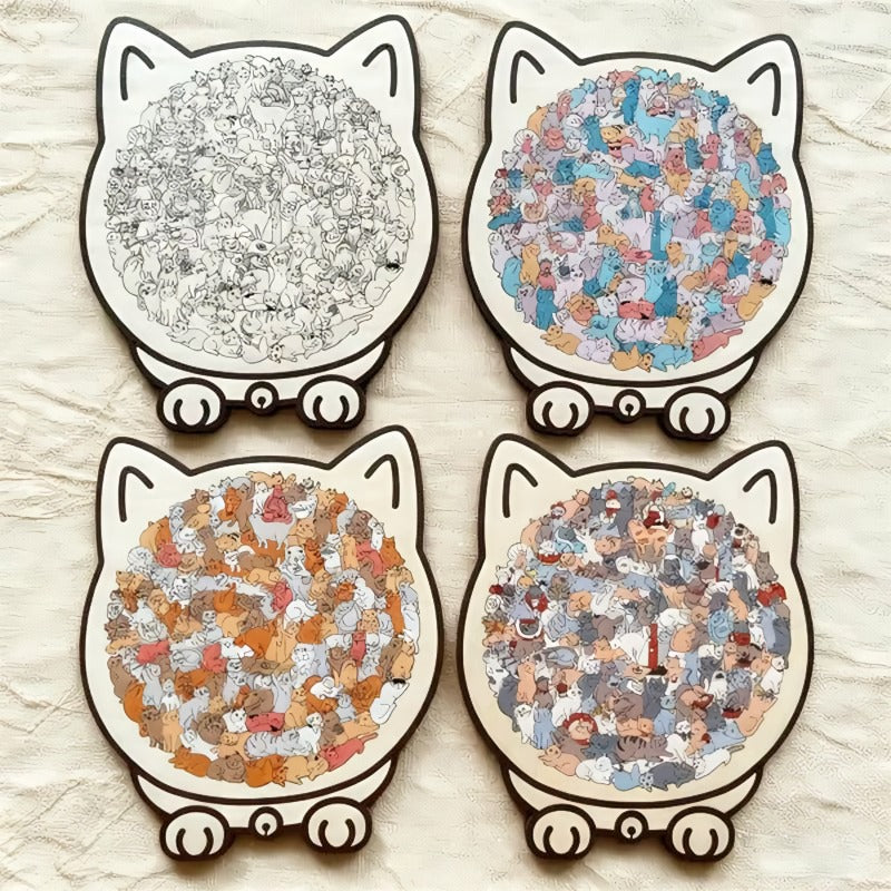 🔥Hot Sale 50% OFF🔥🐈135-piece wooden cat-shaped puzzle🐾