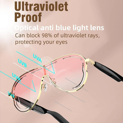 🏆Flash Sale😎 Smart Bluetooth 5.4 Audio Sunglasses – Open-Ear, UV & Blue Light Protection