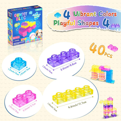 🔥Hot Sale 50% OFF🔥 40-Piece Toddler Soft Sensory Building Blocks — Children's Montessori Soft Rubber Stacking Toy Set
