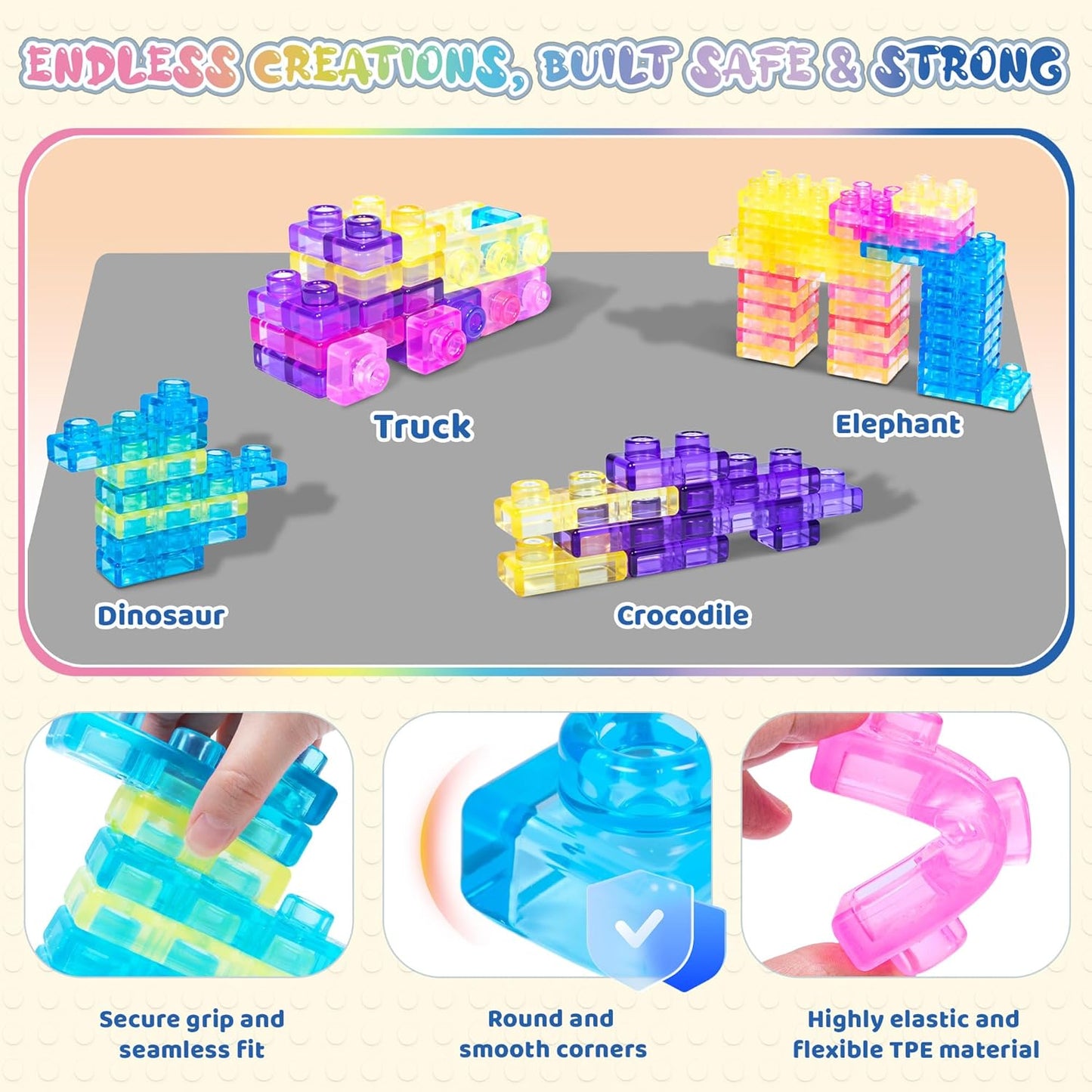 🔥Hot Sale 50% OFF🔥 40-Piece Toddler Soft Sensory Building Blocks — Children's Montessori Soft Rubber Stacking Toy Set