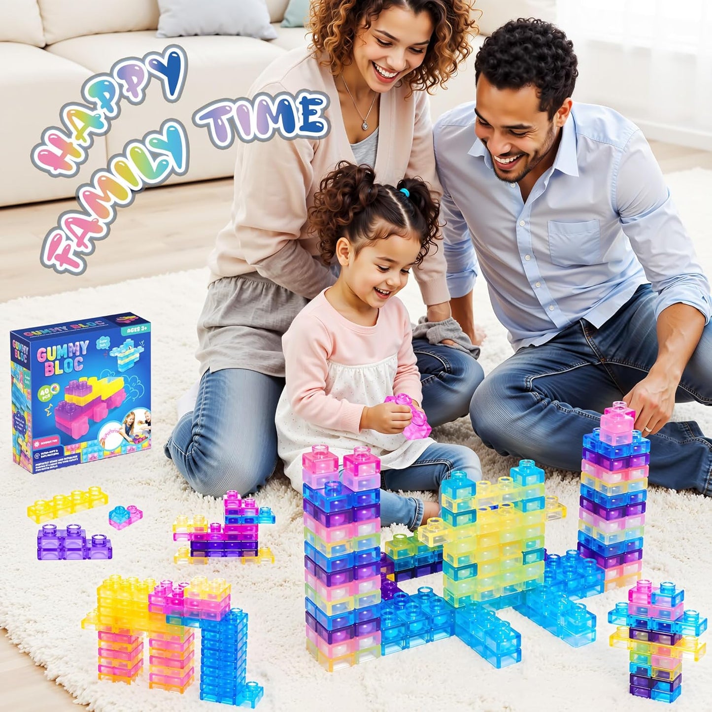 🔥Hot Sale 50% OFF🔥 40-Piece Toddler Soft Sensory Building Blocks — Children's Montessori Soft Rubber Stacking Toy Set