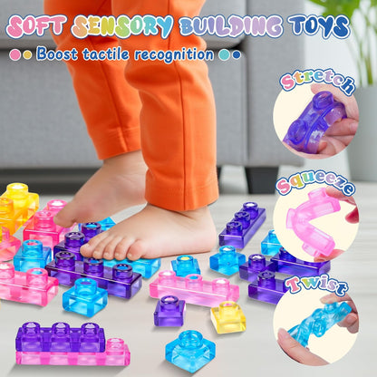 🔥Hot Sale 50% OFF🔥 40-Piece Toddler Soft Sensory Building Blocks — Children's Montessori Soft Rubber Stacking Toy Set