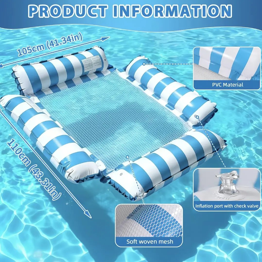 HOT SALE 50% OFF 🏖️ 4-in-1 Inflatable Water Hammock – Pool Floating Lounge Chair & Swimming Bed