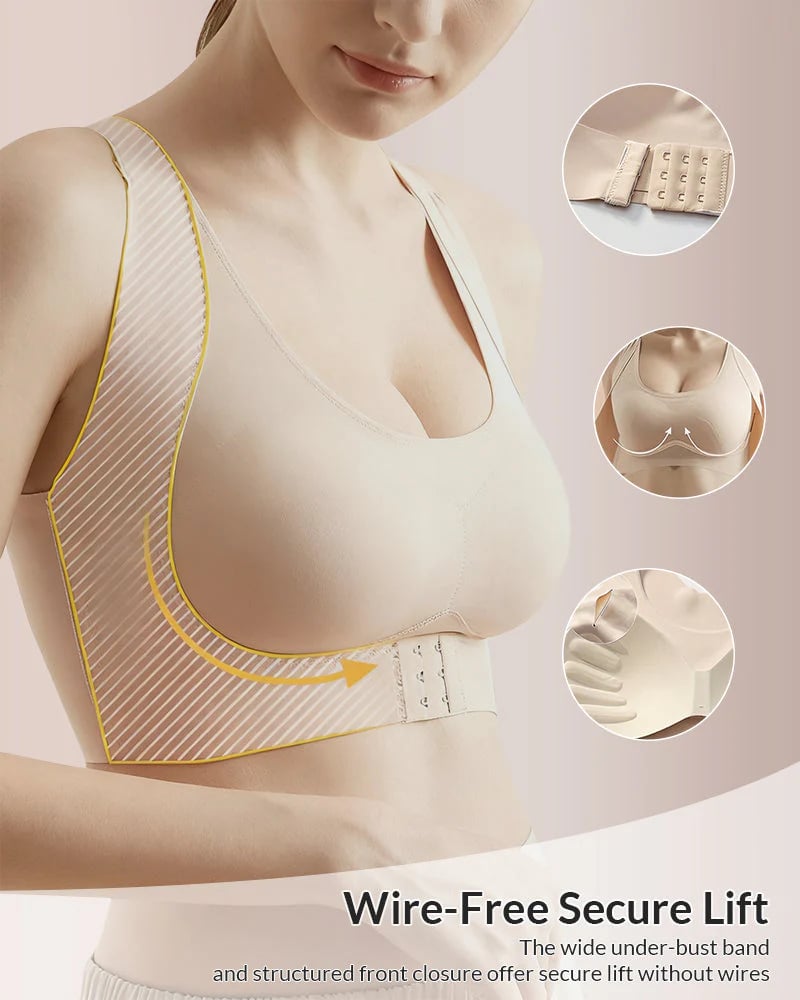 🏆Flash Sale#Front Closure Cross-Back Wireless Posture Bra