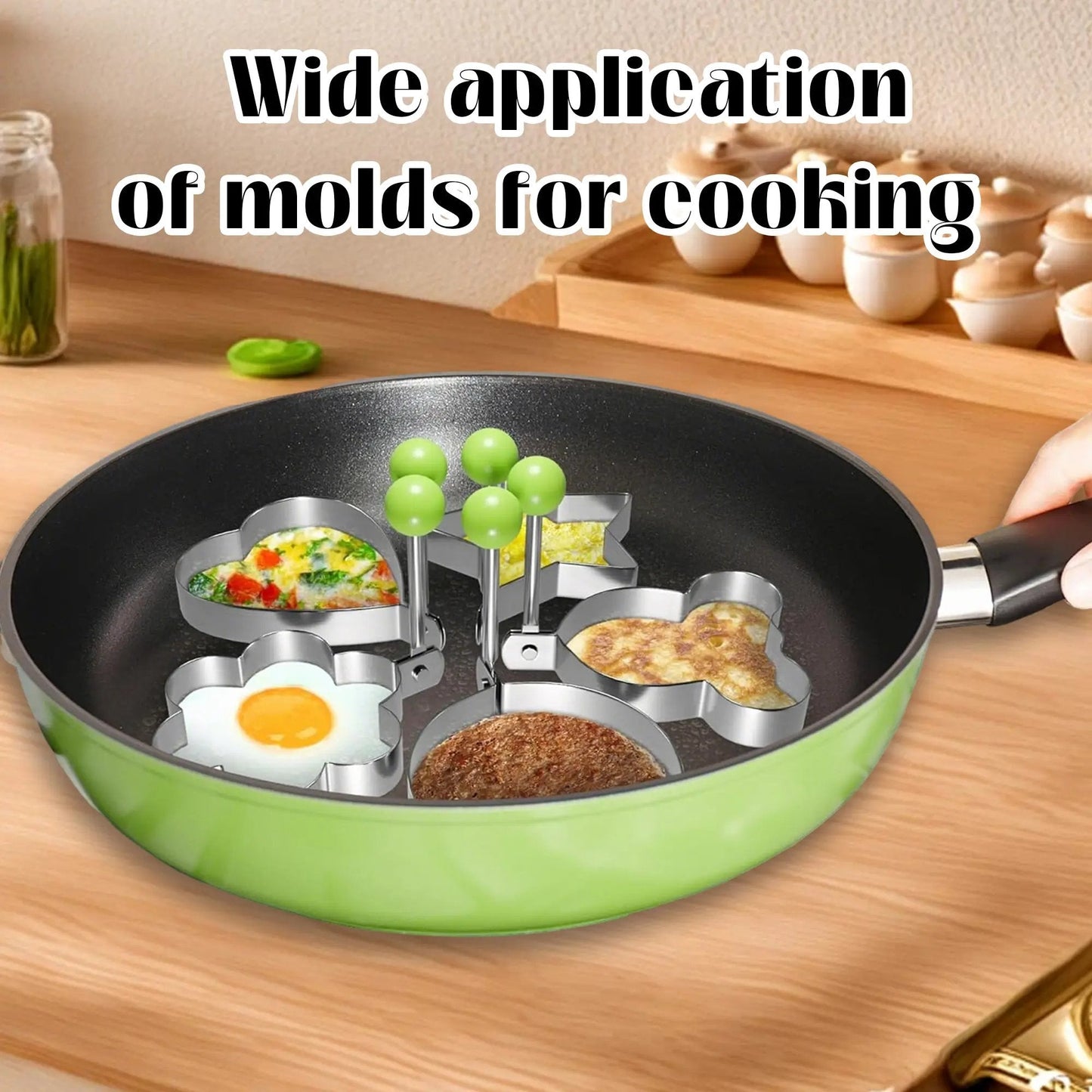 🔥Hot sale 49% off 🔥 5 Counts Set Fried Egg Rings Molds, Multifunctional Breakfast Tool