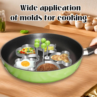 🔥Hot sale 49% off 🔥 5 Counts Set Fried Egg Rings Molds, Multifunctional Breakfast Tool
