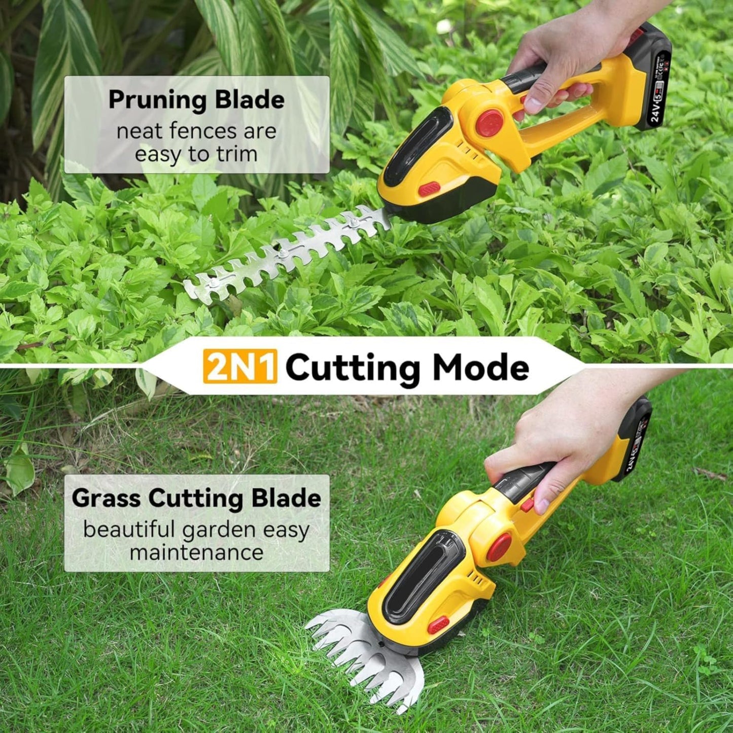 2-in-1 Cordless Grass Shears & Hedge Trimmer