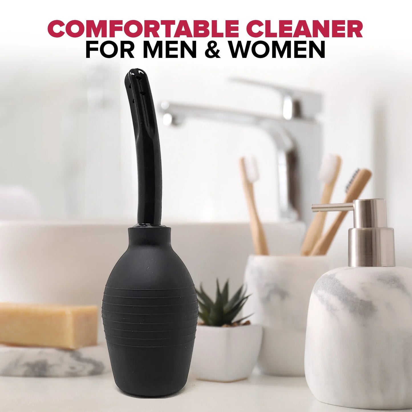 Touche Enema Bulb - Anal or Vaginal Douche for Men or Women - Medical Grade - Comfortable Cleaner - 10 Ounce