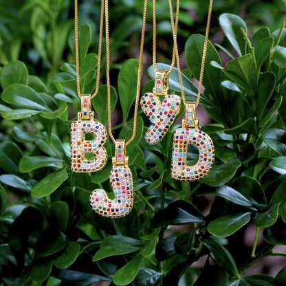 💖Limited time only - Colorful Bubble Letter Necklace✨